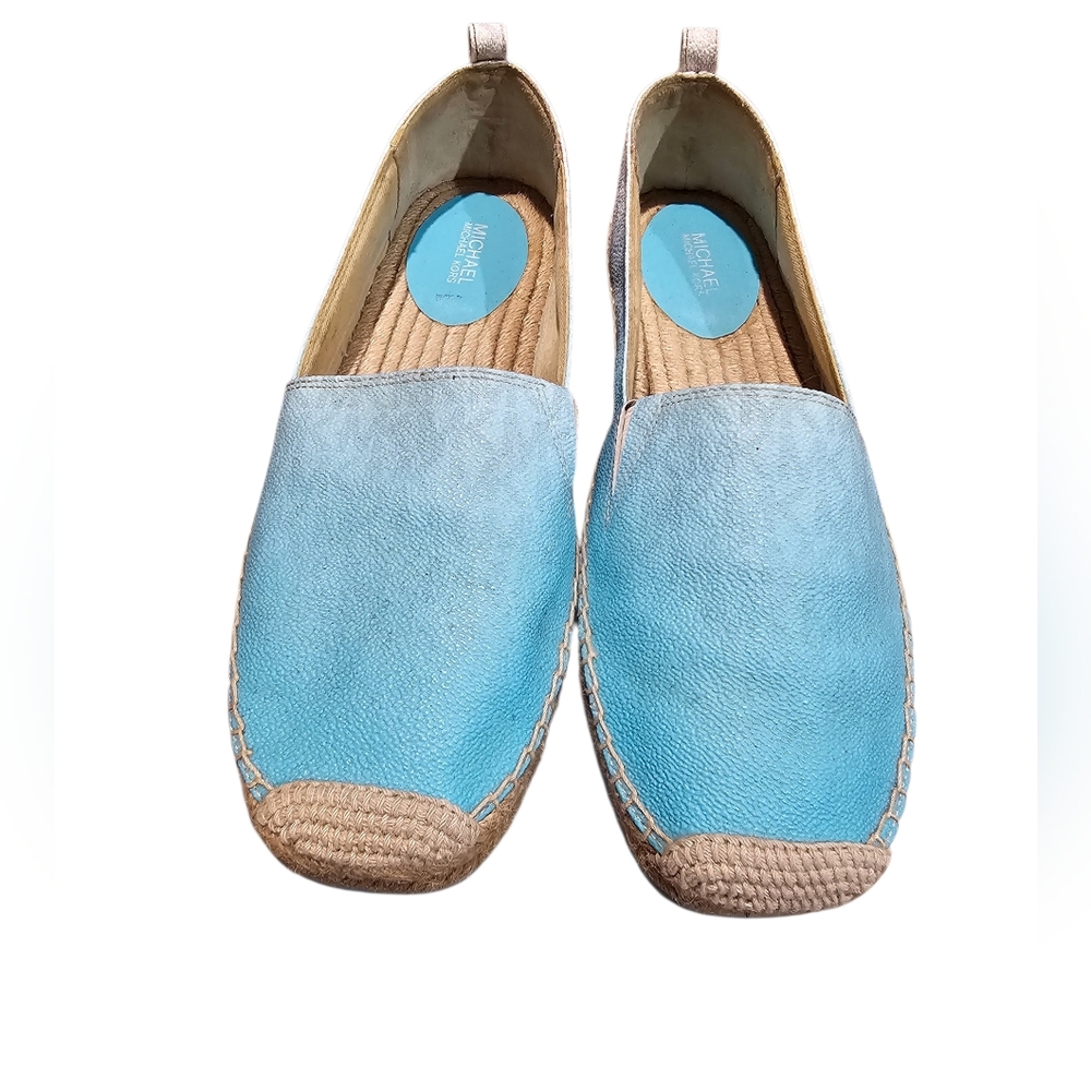 Michael Kors Lenny Ombré Logo Espadrilles in the color Ocean Blue.